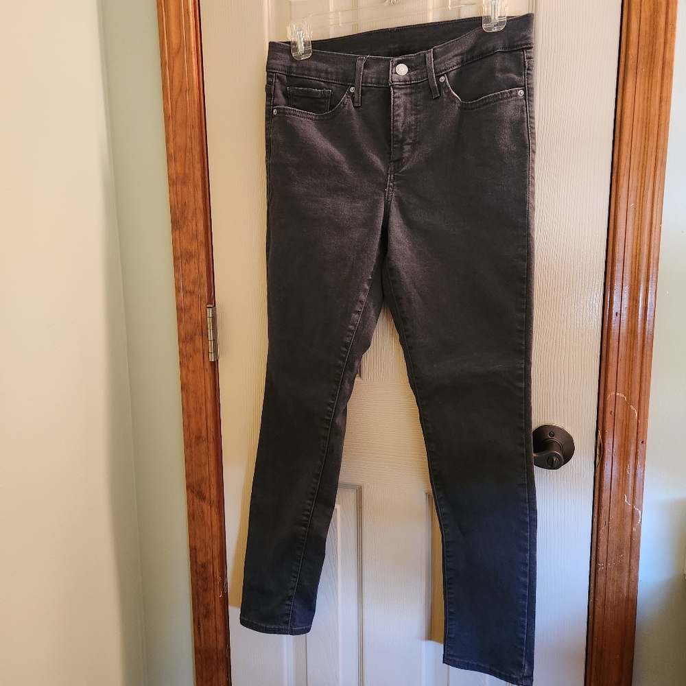 Black Levis Skinny Crop Denim Stretch Sz 8